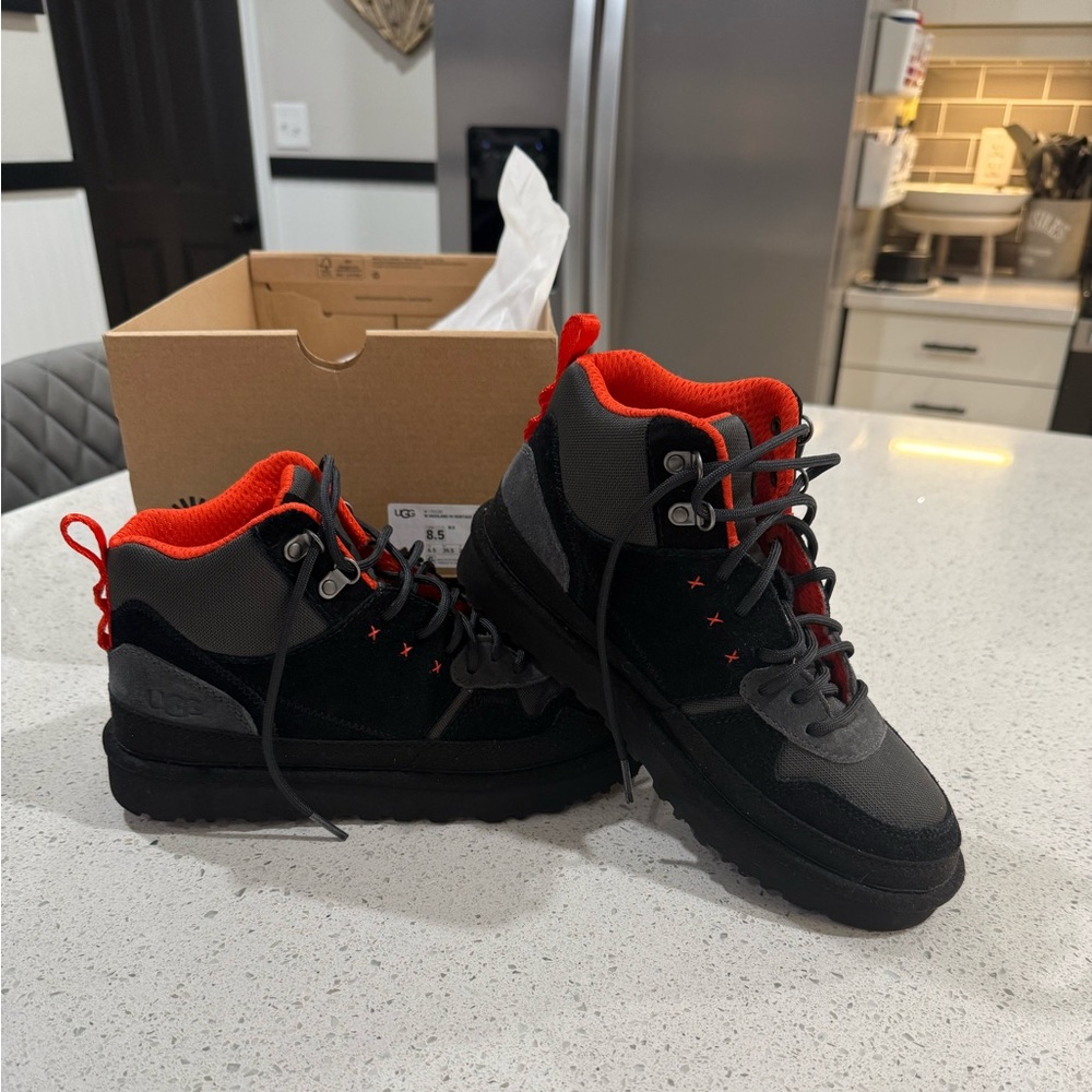 UGG Black and Red Highland Hi Sneakers/Boots